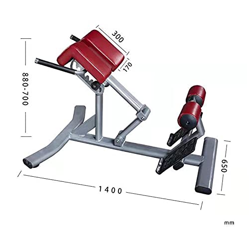 Silla Romana Hiperextensión Ajustable Banco Romano Silla Atrás Equipo de extensión para el hogar Gimnasio Ejercicio de Ejercicios Abdominales (Color : Red, Size : 140x70-88x65cm)