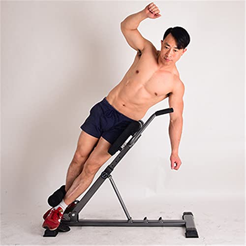 Silla Romana Silla Romana Hiperextensión Banco Ajustable Silla Romana Atrás Extensión para el hogar Gimnasio Entrenamiento Abdominal Ejercicio (Color : Black, Size : 47x107x43-71cm)