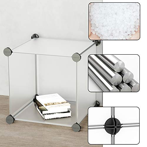 SIMPDIY Storage Cubos modulares 16 Cubos Transparente (124x124x30cm) Organizador portátil de plástico Estantería Estante Estante…