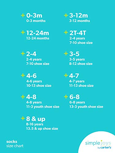 Simple Joys by Carter's Baby and Toddler paquete de 12 calcetines tobilleros ,Blanco ,6-12 Months