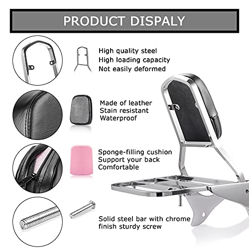Sissy Bar Respaldo y Equipaje Accesorio de Juego para Yamaha V-Star XVS 1100 Custom Classic 2000 – 2011