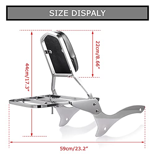 Sissy Bar Respaldo y Equipaje Accesorio de Juego para Yamaha V-Star XVS 1100 Custom Classic 2000 – 2011