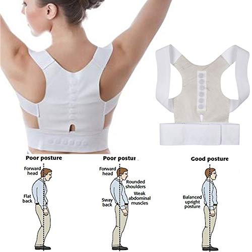 SJHQ Faja Espalda Soporte Parte Posterior del corsé corrección magnética Corrector de la Postura Recta Hombro Brace Soporte Lumbar for el Alivio del Dolor del niño Unisex Adulta Corrector de Postura