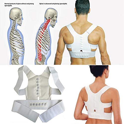 SJHQ Faja Espalda Soporte Parte Posterior del corsé corrección magnética Corrector de la Postura Recta Hombro Brace Soporte Lumbar for el Alivio del Dolor del niño Unisex Adulta Corrector de Postura