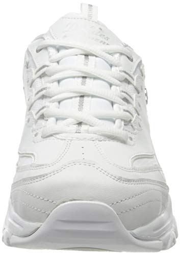 Skechers D'lites-Fresh Start, Zapatillas Mujer, White Silver, 40 EU