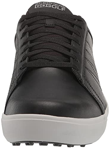 Skechers Men's Drive 4 LX Plus Relaxed Fit Waterproof Golf Shoe, Black/Gray, 8