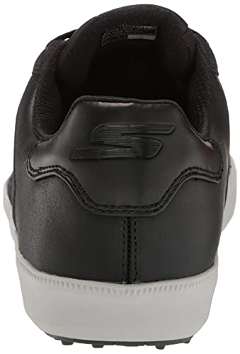 Skechers Men's Drive 4 LX Plus Relaxed Fit Waterproof Golf Shoe, Black/Gray, 8