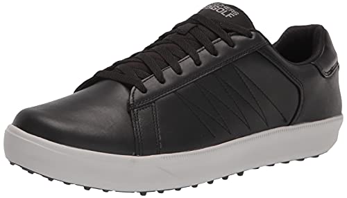Skechers Men's Drive 4 LX Plus Relaxed Fit Waterproof Golf Shoe, Black/Gray, 8