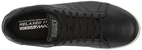 Skechers Men's Drive 4 LX Plus Relaxed Fit Waterproof Golf Shoe, Black/Gray, 8