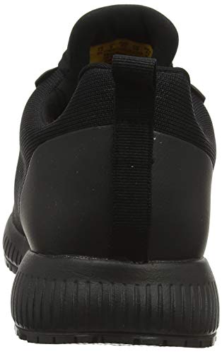 Skechers Squad Sr, Zapatos de Trabajo Mujer, Negro (Black Flat Knit Black), 39 EU