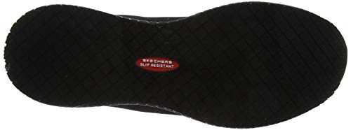 Skechers Squad Sr, Zapatos de Trabajo Mujer, Negro (Black Flat Knit Black), 39 EU