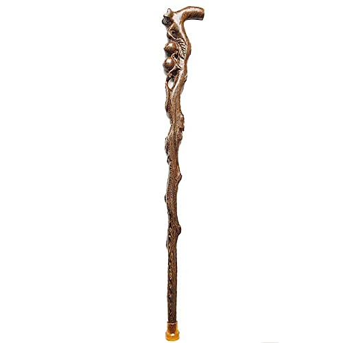 SKTYEE Venta de Fin de Semana en bastón de 37 Pulgadas en Madera Natural con Mango de latón- Bastón Elegante Bastón de Madera Color Plateado y Negro