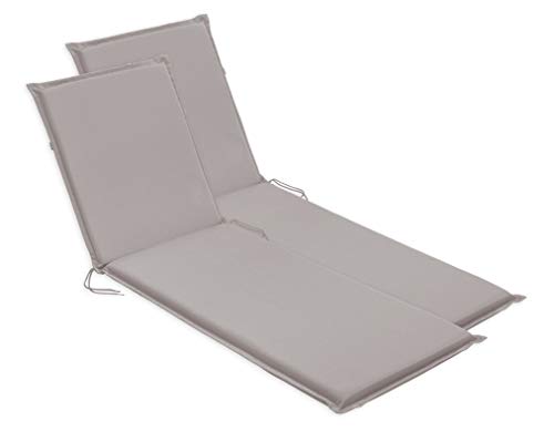 sleepling 197234 cojunto de 2 Cojines para tumbonas de jardín, 190 x 58 x 6 cm, Gris Pardo