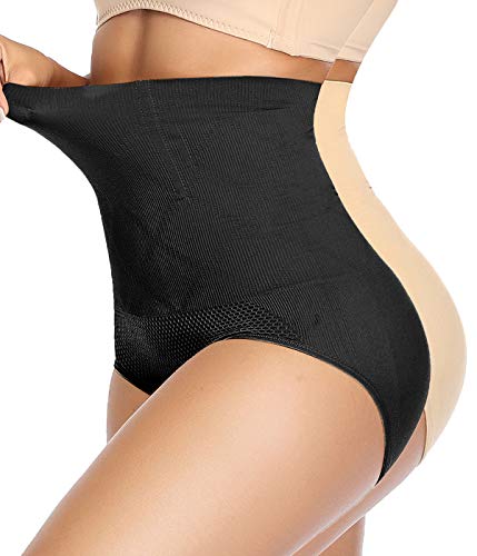 SLIMBELLE Braguita Moldeadora Nalgas Cintura Alta para Mujer Braga Faja Reductora Postparto Talla Grande Ropa Interior Adelgazante Body Shaper Shapewear Lenceria Invisible Negro L