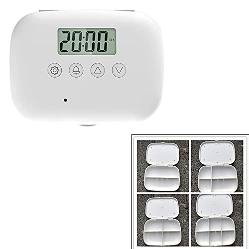 SM SunniMix Temporizador electrónico de recordatorio de píldoras para el hogar con alarmas Pantalla de temperaturas para niños y Ancianos Dispensador de vitaminas