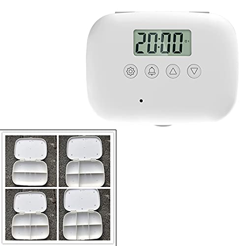 SM SunniMix Temporizador electrónico de recordatorio de píldoras para el hogar con alarmas Pantalla de temperaturas para niños y Ancianos Dispensador de vitaminas