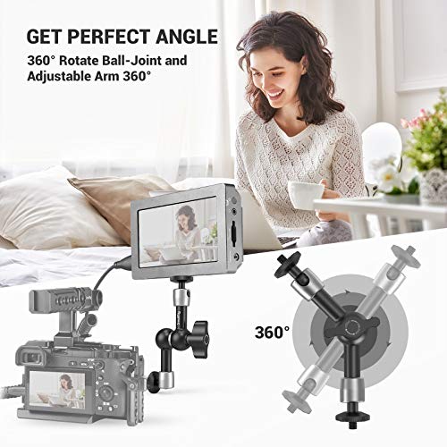 SMALLRIG 5 Pulgada Brazo Magico, Magic Arm Articulado con 1/4 Tornillo para Monitor Externo y Lámpara LED - 2065