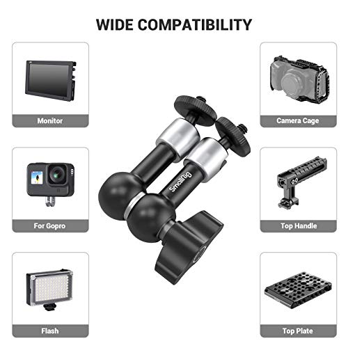 SMALLRIG 5 Pulgada Brazo Magico, Magic Arm Articulado con 1/4 Tornillo para Monitor Externo y Lámpara LED - 2065