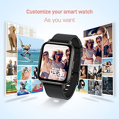 Smartwatch, 1.69" Reloj Inteligente Hombre Mujer 24 Modos Deportivo Reloj Pulsera Actividad Inteligente con Pulsómetro Monitor de Sueño Monitores Calorías Podómetro Impermeable IP67 para Android e iOS