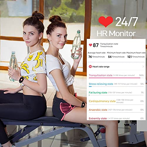 Smartwatch, 1.69" Reloj Inteligente Hombre Mujer 24 Modos Deportivo Reloj Pulsera Actividad Inteligente con Pulsómetro Monitor de Sueño Monitores Calorías Podómetro Impermeable IP67 para Android e iOS