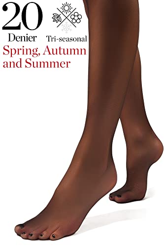 sofsy Medias de Mujer Hasta el Muslo – Medias con Encaje y Sujeción de Silicona – Medias de Compresión de Mujer 20 Den - Medias de Nailon Hechas en Italia Black 3/4 - Medium/Large