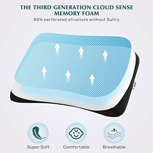 SOLEDI Almohada Cervical con Memoria Almohada Viscoelastica Extraíble Antialérgica y Transpirable Dormir Almohada de Diseño Ergonómico