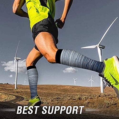 Sooverki Calcetines de compresión para Mujeres y Hombres 20-25 mmHg es el Mejor Graduado atlético, Correr, Volar, Viajar, Enfermeras 20-Multicolor-6 Pares S/M