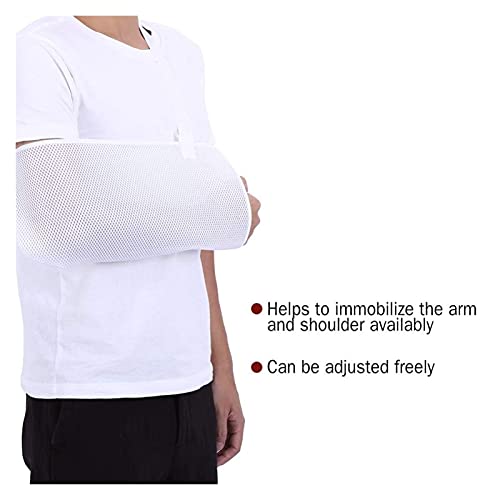 Soporte de Brazo Cinturón de Hombro Soporte de Cabestrillo Transpirable Codo Brace Muñequera Protector de Fractura de Codo Dislocación Cabestrillo de Brazo Roto (Color: Blanco) Happy Life