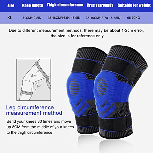 Soporte de rodilla,1 par correa de rodilla ajustable protector de manga rodillera para entrenar correr gimnasio levantamiento para alivio del dolor en las articulaciones de artritis (mediano)