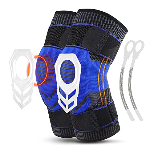 Soporte de rodilla,1 par correa de rodilla ajustable protector de manga rodillera para entrenar correr gimnasio levantamiento para alivio del dolor en las articulaciones de artritis (mediano)