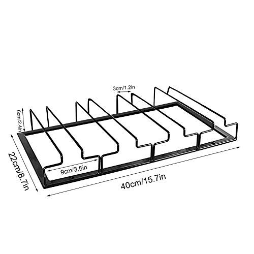 Soporte para Copas de Vino - Soportes de Acero para Colgar con 4 Rieles para 8-12 Vasos, 40 x 22,5 x 5,5 cm, con Tornillo, para Uso en Bar, Vitrina, Cocina