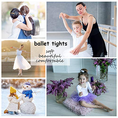 Soudittur Medias de Ballet Danza Para Niñas y Mujer 90 DEN en Blanco, XS (90-110 cm