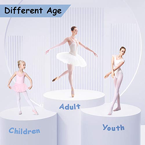 Soudittur Medias de Ballet Danza Para Niñas y Mujer 90 DEN en Blanco, XS (90-110 cm