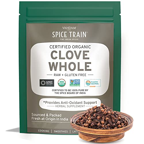 SPICE TRAIN, Clavos de Olor Enteros (454g) | Envase Auto-cierre | Especias Indias 100% Puras | Antioxidantes, Ideal para Cocinar, Batidos, Cafés, Leche y Tés | Veganos, Sin Gluten
