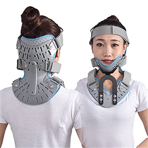 SqSYqz Corrector de tortícolis con Soporte de Lesiones, Dispositivo de tracción del Cuello Cervical, Abrazadera de fijación de Cabeza, Cuello y Pecho Transpirable y Ajustable
