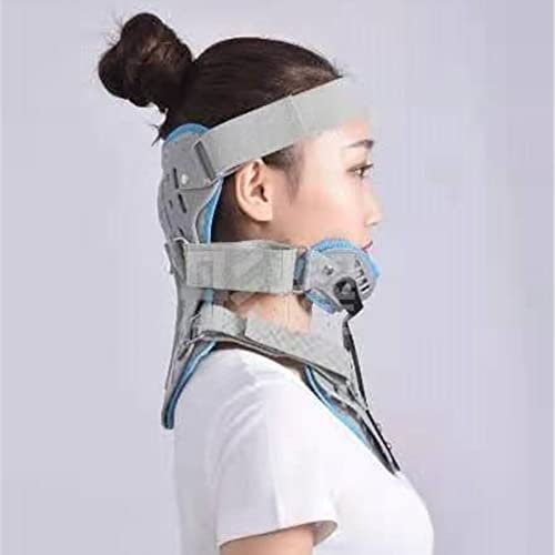 SqSYqz Corrector de tortícolis con Soporte de Lesiones, Dispositivo de tracción del Cuello Cervical, Abrazadera de fijación de Cabeza, Cuello y Pecho Transpirable y Ajustable