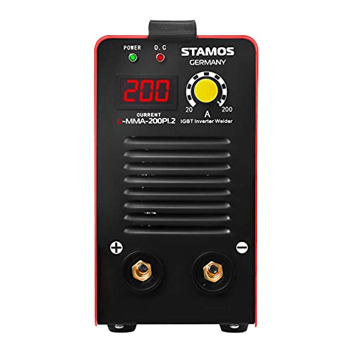 Stamos Germany Soldador Inverter Soldadora Equipo de Soldadura Electrodo MMA S-MMA-200PI.2 (200 A, IGBT, Hot Start, Pantalla LED, incl. accesorios)
