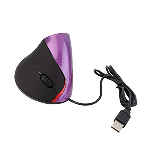 strimusimak Ratón con cable de pie vertical ratón ergonómico universal 1600dpi USB 5 botones ajustables para PC accesorio de ordenador regalo púrpura con cable