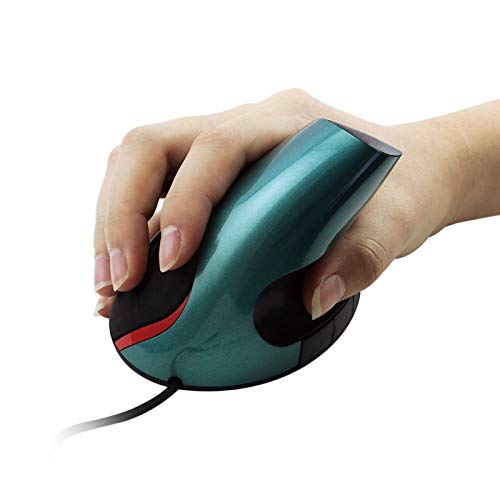 strimusimak Ratón con cable de pie vertical ratón ergonómico universal 1600dpi USB 5 botones ajustables para PC accesorio de ordenador regalo púrpura con cable