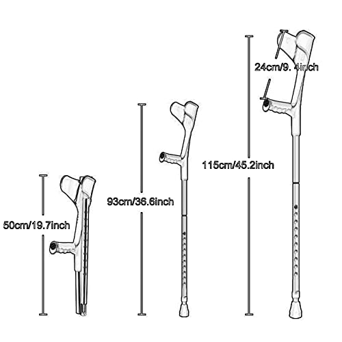 STXMY Muleta Plegable Adulto (1 Unidad), Muletas Adulto Regulables Ligeras Ergonómicas, Muletas Ortopédicas Médicas, Negro/Rosa/Azul (Color : Black)