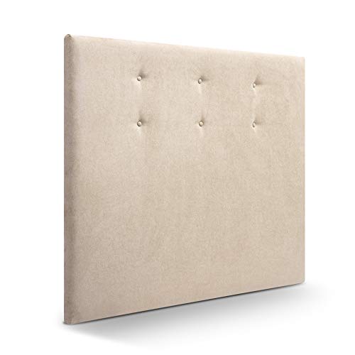 SUENOSZZZ-ESPECIALISTAS DEL DESCANSO Cabecero de Cama Bruselas tapizado en Tela para Camas de 135 (145 x 120 cm) Tela Beige