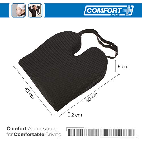 Sumex Cojín Viscoelastico de Asiento Ortopédico de 42cm x 40 cm, con Espuma de Memoria para Alivio del Dolor de Cóccix, Ulceras para Coche y Cualquier Tipo de Asiento (RK19007)
