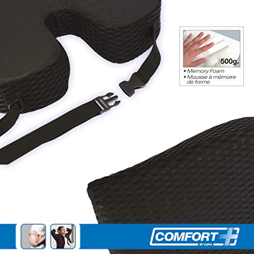 Sumex Cojín Viscoelastico de Asiento Ortopédico de 42cm x 40 cm, con Espuma de Memoria para Alivio del Dolor de Cóccix, Ulceras para Coche y Cualquier Tipo de Asiento (RK19007)