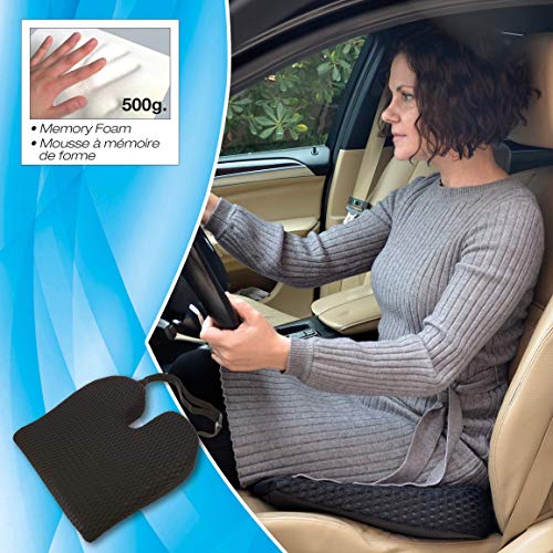 Sumex Cojín Viscoelastico de Asiento Ortopédico de 42cm x 40 cm, con Espuma de Memoria para Alivio del Dolor de Cóccix, Ulceras para Coche y Cualquier Tipo de Asiento (RK19007)