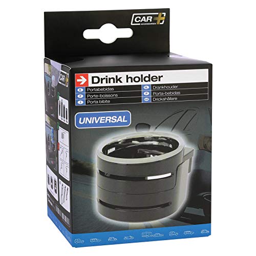 SUMEX DHX4000 Bebidas, Portabebidas Universal, Soporte para Botellas, Latas, Vaso Cafe, para Rejilla de Ventilación de Coche, Negro, Mediano