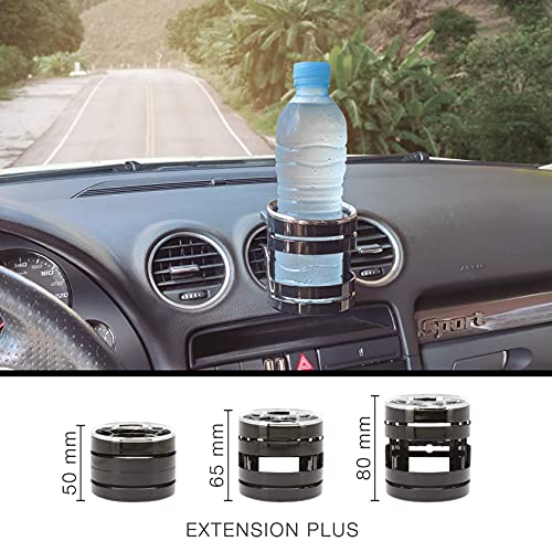SUMEX DHX4000 Bebidas, Portabebidas Universal, Soporte para Botellas, Latas, Vaso Cafe, para Rejilla de Ventilación de Coche, Negro, Mediano