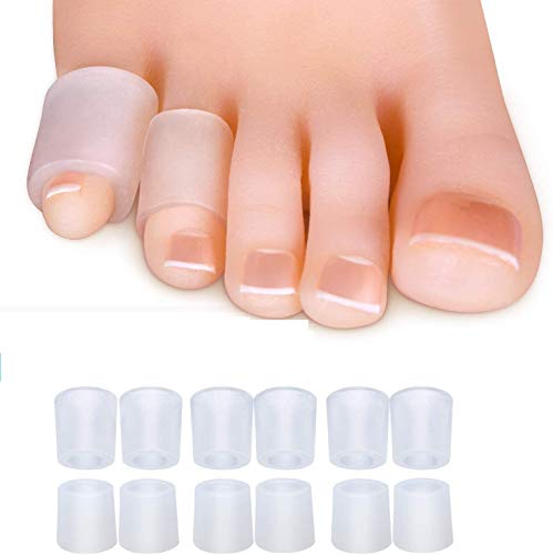 Sumifun Protectores de gel para dedos de los pies, fundas de silicona para el dedo del pie Funda suave y cómoda Pinky Toe para ampollas, callos (3 pares finos + 3 pares gruesos)