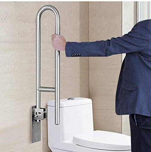 Suministros para hoteles Resbalón no plegable de soporte del mango del carril, en forma de U del carril de baño WC Caja apoyabrazos, levante la manija de ancianos niños discapacitados Soporte