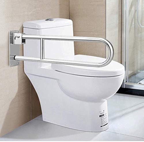 Suministros para hoteles Resbalón no plegable de soporte del mango del carril, en forma de U del carril de baño WC Caja apoyabrazos, levante la manija de ancianos niños discapacitados Soporte
