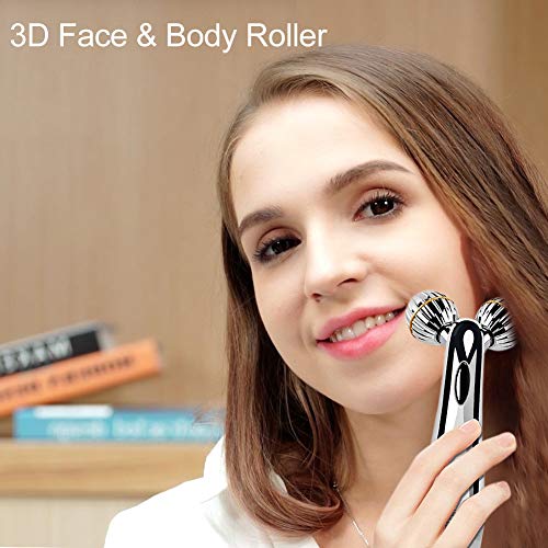 SUNMAY 3D Rodillos Masajeadores Faciales, Microcorriente Cuidado de la piel Masajeador Corporal Facial Herramientas Reafirmantes para Estiramiento Facial en forma de V